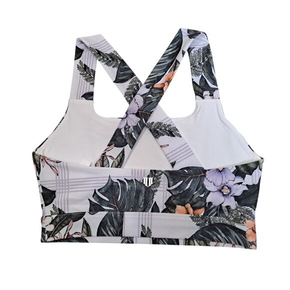 EleVen by Venus Williams White and Green Sports Bra with Tropical Print … - Picture 11 of 11